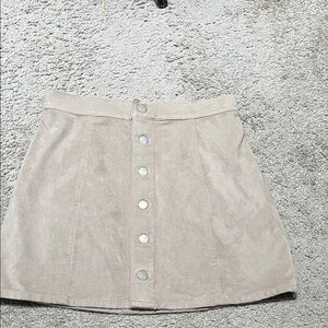 Express Beige A-Line Skirt with Button Detail Size 4
